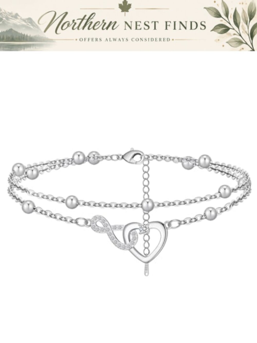 Sterling Silver Anklet Adjustable Ankle Bracelet Hypoallergenic Women